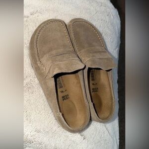 Birkenstock Boston Taupe Suede Wrapped Naples, 38N, 7-7.5 US, Brand New With Box